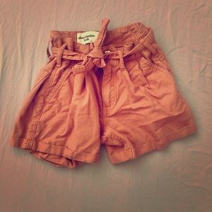 Paper bag coral shorts